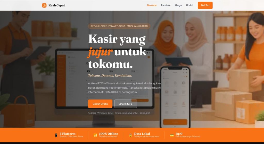 KasirCepat Officially Launches: Free Offline-First POS for Indonesia’s Small Businesses